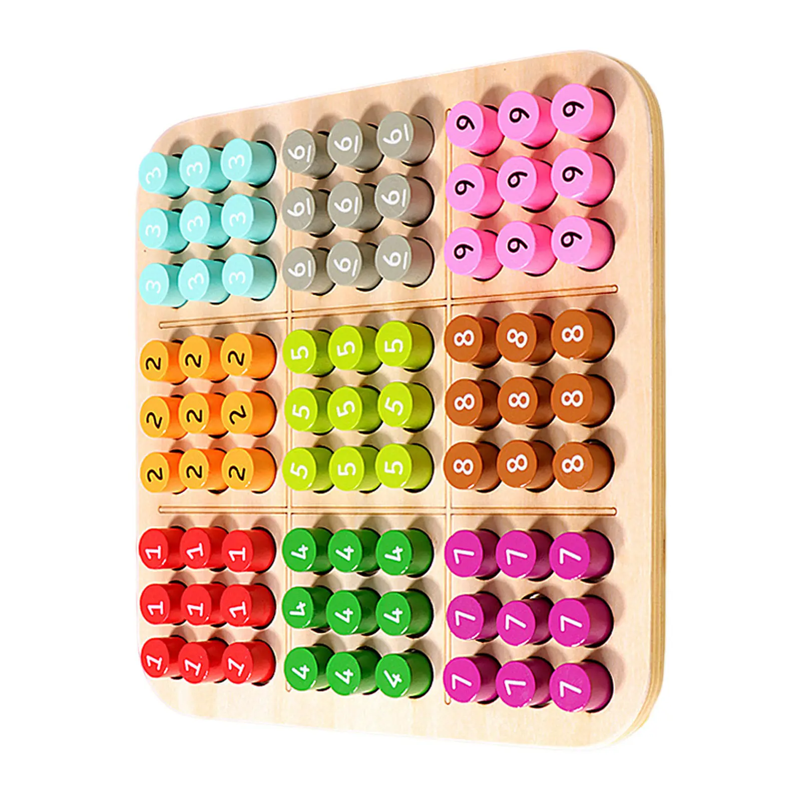 

1Set Wooden Sudoku Board Game Kids Educational Arithmetic Puzzle Logical Reasoning Skill Building Family Fun Math Learning