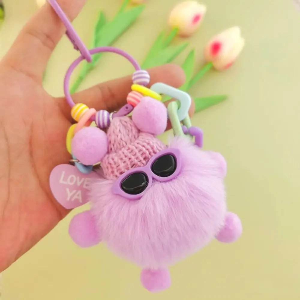 LLavero de muñeco de peluche multicolor, colgante de pelo de conejo Elf Rex, colgante de felpa de imitación, bola de carbón, colgante de bolsa creativo bonito y colorido