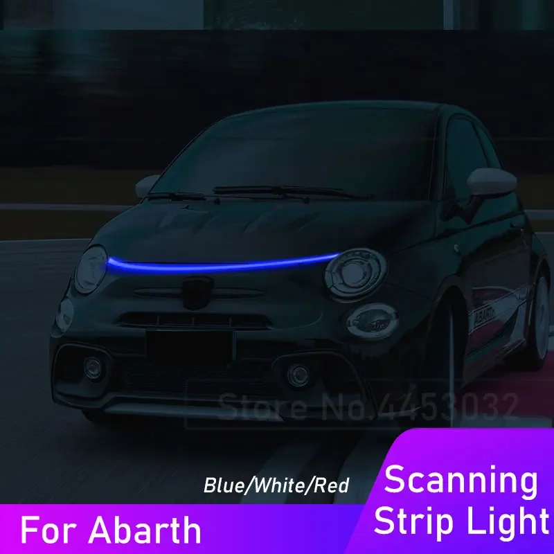 LED Strip Car Hood Light DRL For Abarth 500 500c  595 595c 695 695c 12V Scanning Effect Daytime Running Lamp Accessories