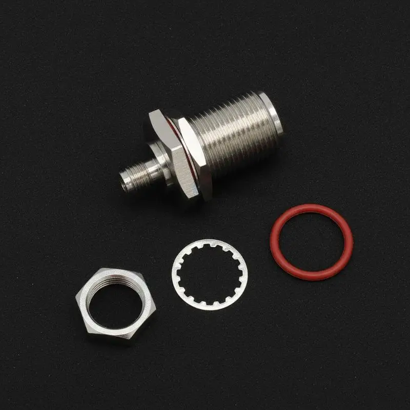 SMA Female to N Female Bulkhead RF Coaxial Adapter 50Ohm Nickel Plated for Radio Antenna Router DIY Projects