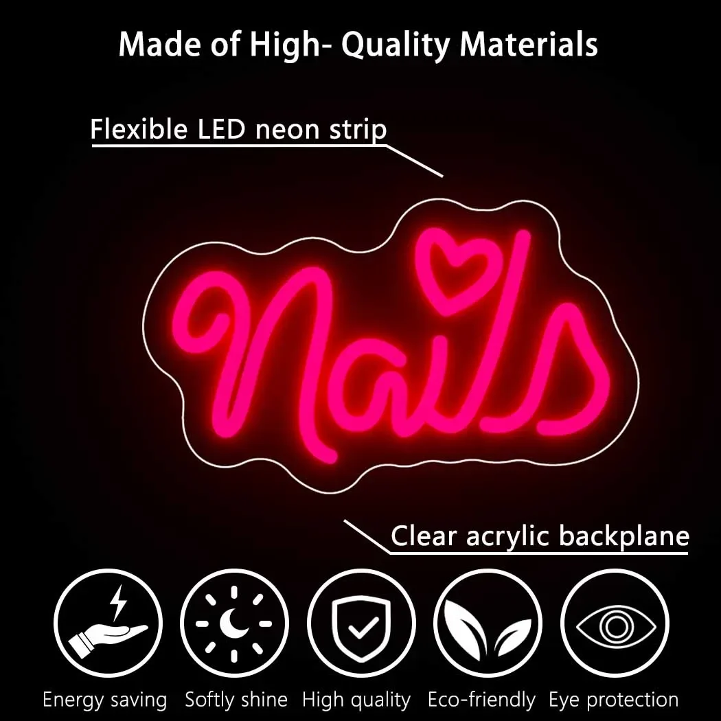 Nägel Leucht reklamen LED Lichter Schönheits raum Dekor Wand kunst Nägel Salon Maniküre Studio Leucht reklame Wimpern Zeichen Geschäft Neon LED-Zeichen