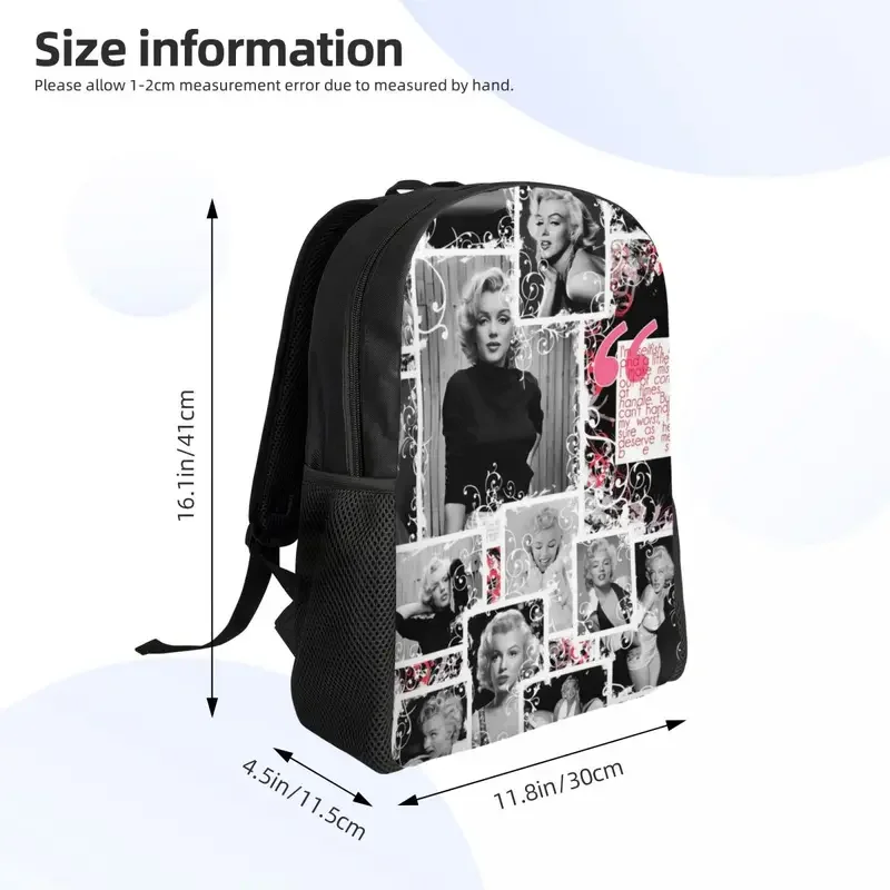 Fashion Marilyns Monroe Life Backpacks for Men Women Water Resistant College School Singer Actress Bag Print Bookbags