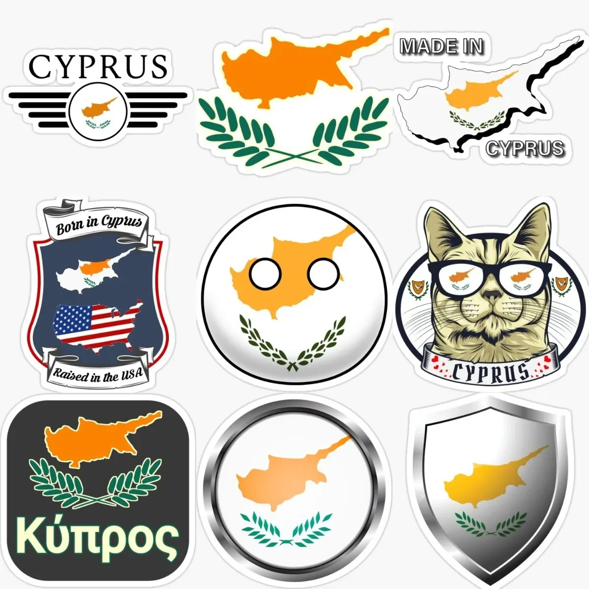 

Creative Cyprus Flag Map Waterproof Stickers Accessories for Decorate Car Wall Window Bicycle Table Motorcycle Off-road