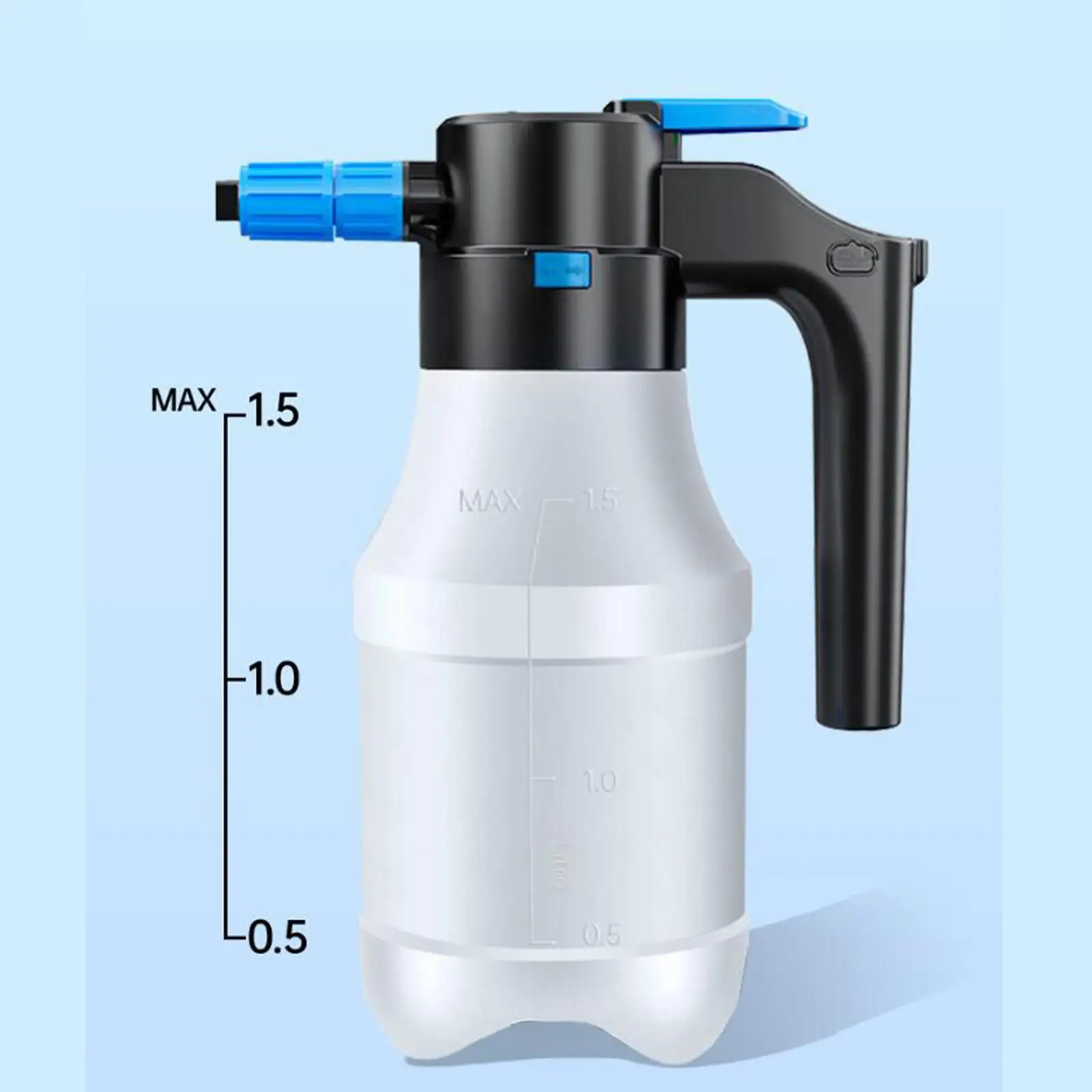 Cordless Pump Foam Sprayer Car Washing Accessory with USB Charging 1.5L Portable Spray Bottle for Vehicle Cleaning and Plant
