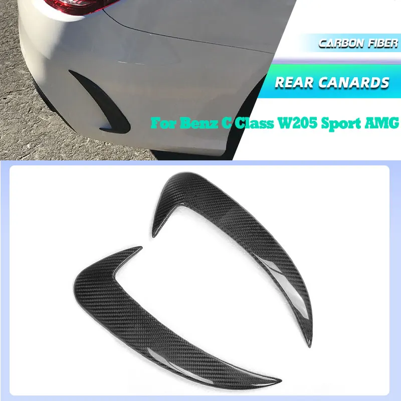 

Carbon Fiber Car Rear Bumper Canards for Mercedes Benz C Class W205 Sport C63 AMG Sedan 4-Door 2014-2017 Rear Scoops Fins