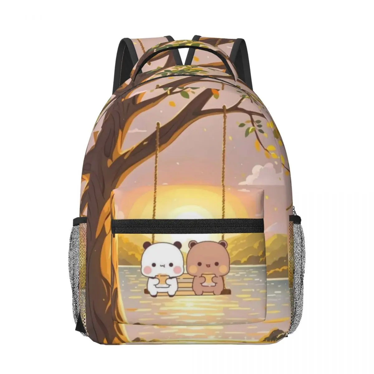 

Cute Bear Panda Bubu Dudu Backpack Student Schoolbag for Men Women Laptop Canvas Bags 17in