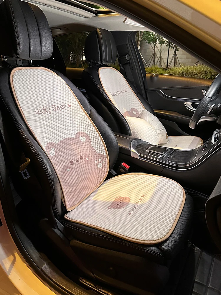 

2023 New Cartoon Cute Bear Four Seasons Universal 3D Breathable Mesh Protective Car Seat Cushion Car Interior Ornaments