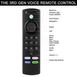 Bluetooth Voice Remote Control for L5B83G Fire TV Stick 4K Max Lite Cube Smart TV Controller Replacement