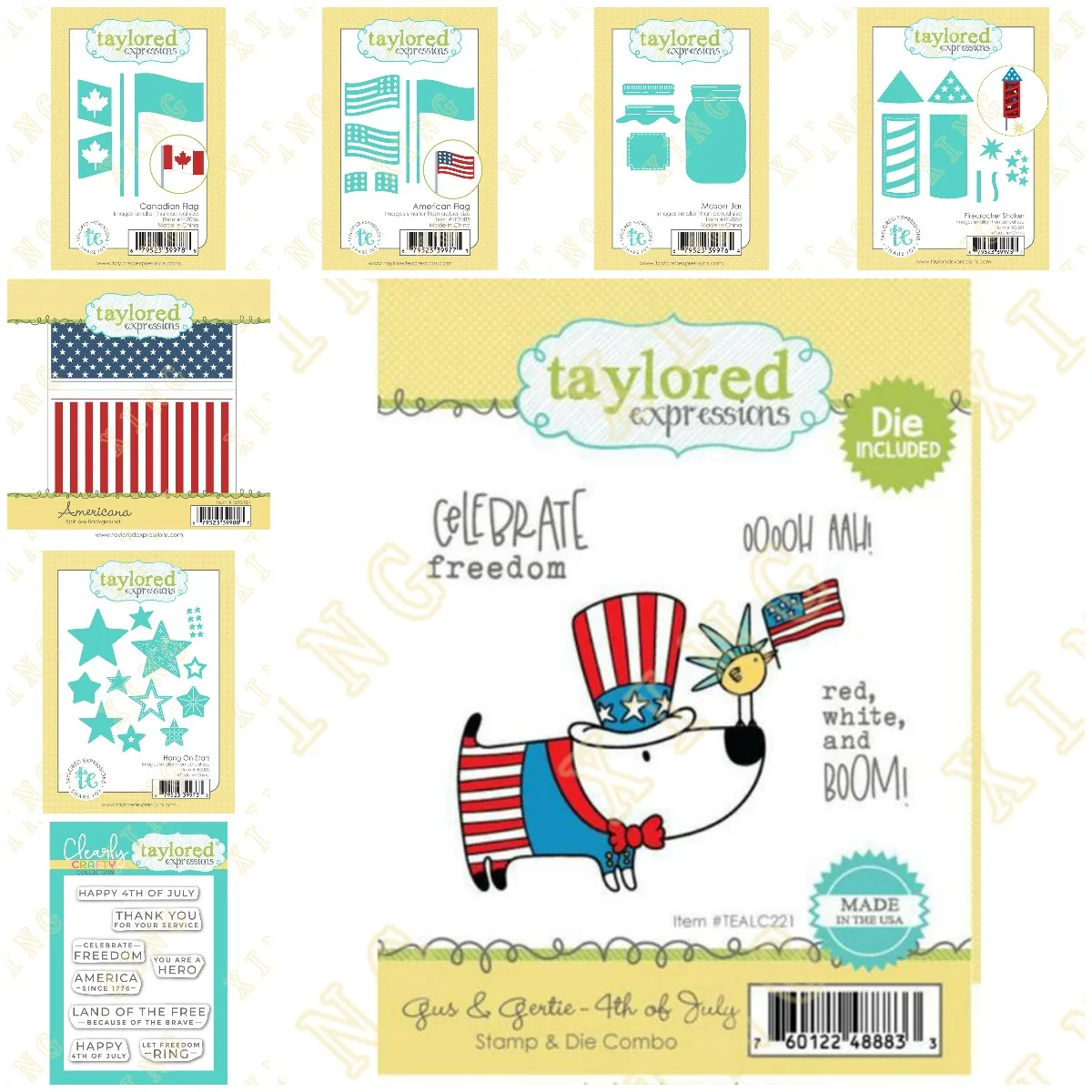 

Firecracker Shaker Happy 4th of July Metal Cutting Dies and Clear Stamps Scrapbooking Craft Supplies DIY Make Photo Album Mould