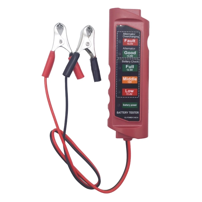 

Car Battery Inspection Device Digital Display Alternator Tester, Precise Error Value ±0.10V, for Mechanic Personals Use