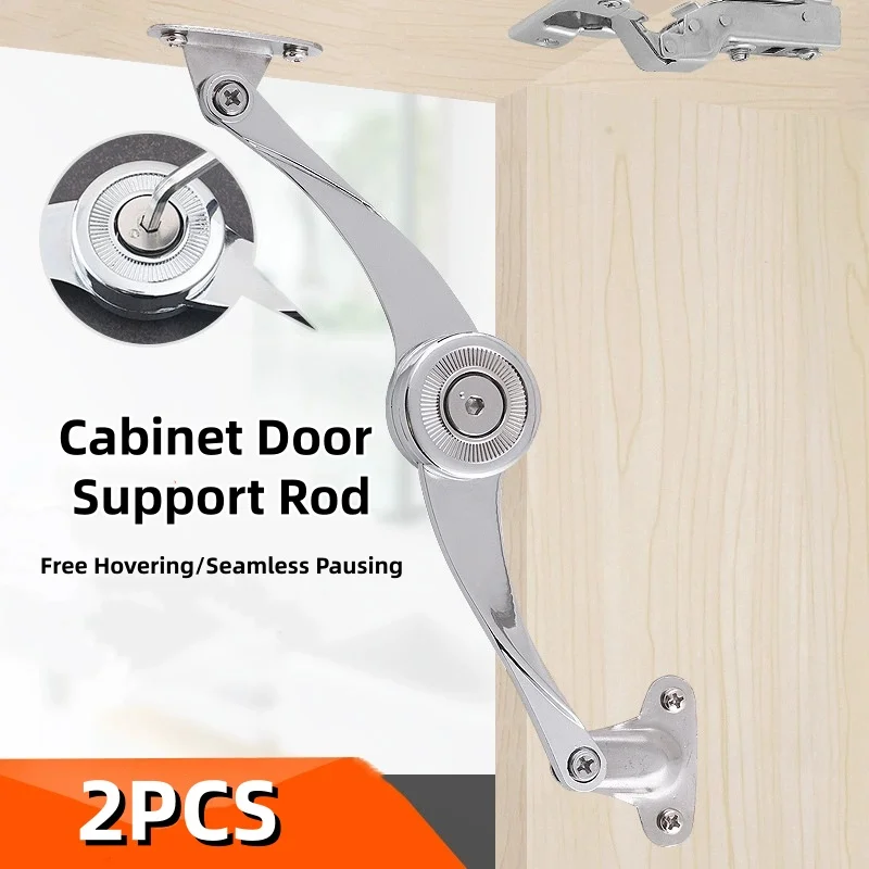 2Pcs Hydraulic Randomly Stop Hinges Kitchen Cabinet Door Adjustable Polish Hinge Furniture Lift Up Flap Stay Support Hardware