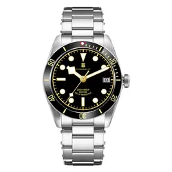 39mm Corgeut Sterile Steel NH35A Black Dial Men Watch Sapphire Crystal Ceramics Bezel Automatic Wristwatch Relógio