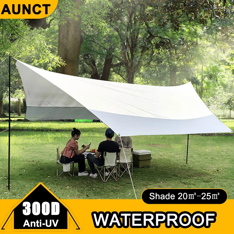 

Awning Waterproof Tarp Tent Sun Shade Garden Canopy & Poles Sunshade Outdoor Camping Tourist Family Sun Shelter Backyard Picnics