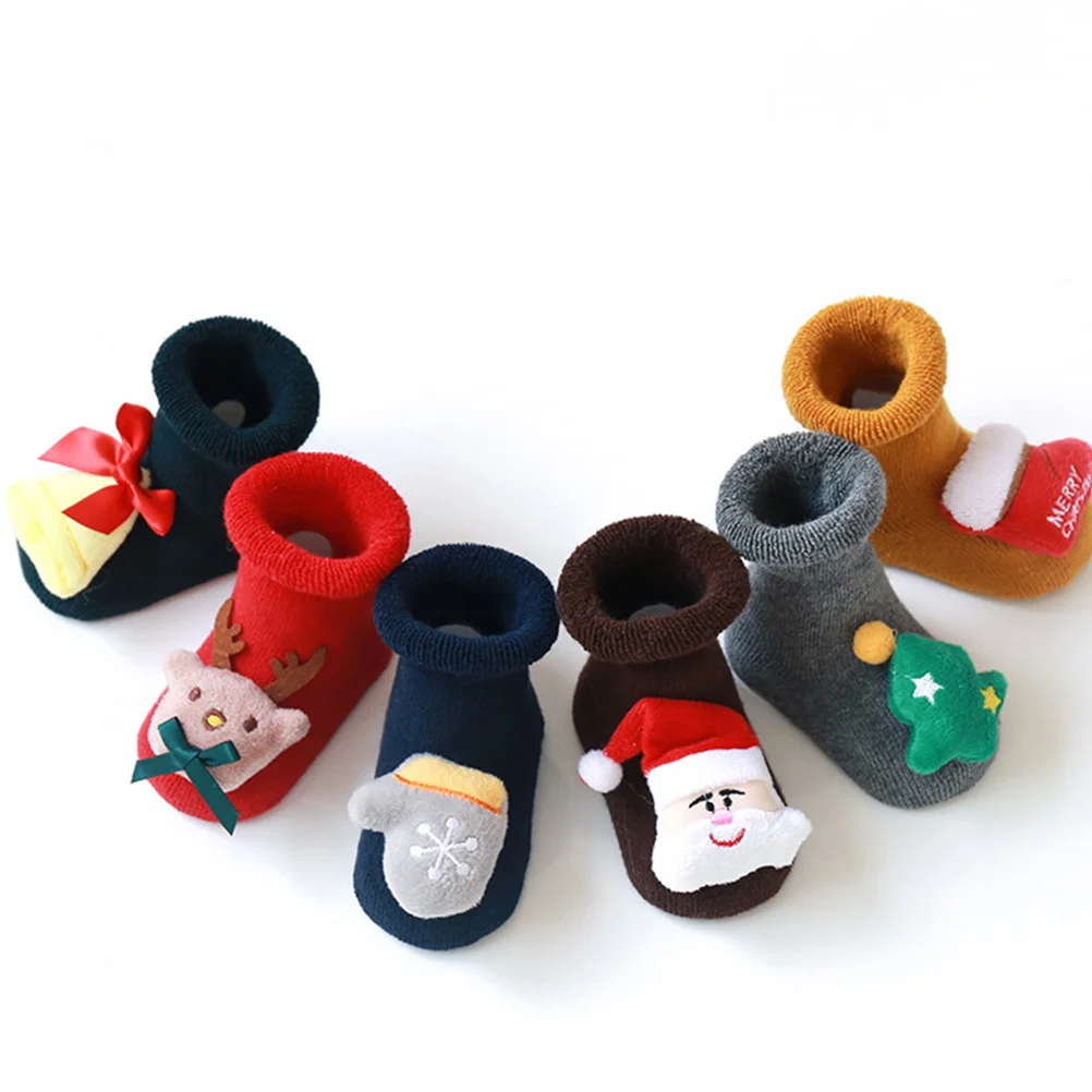 

Christmas Baby Anti-Skid Floor Socks Warm Breathable Hygroscopic Xmas Stockings For Kids Party Birthday Gift Winter Socks