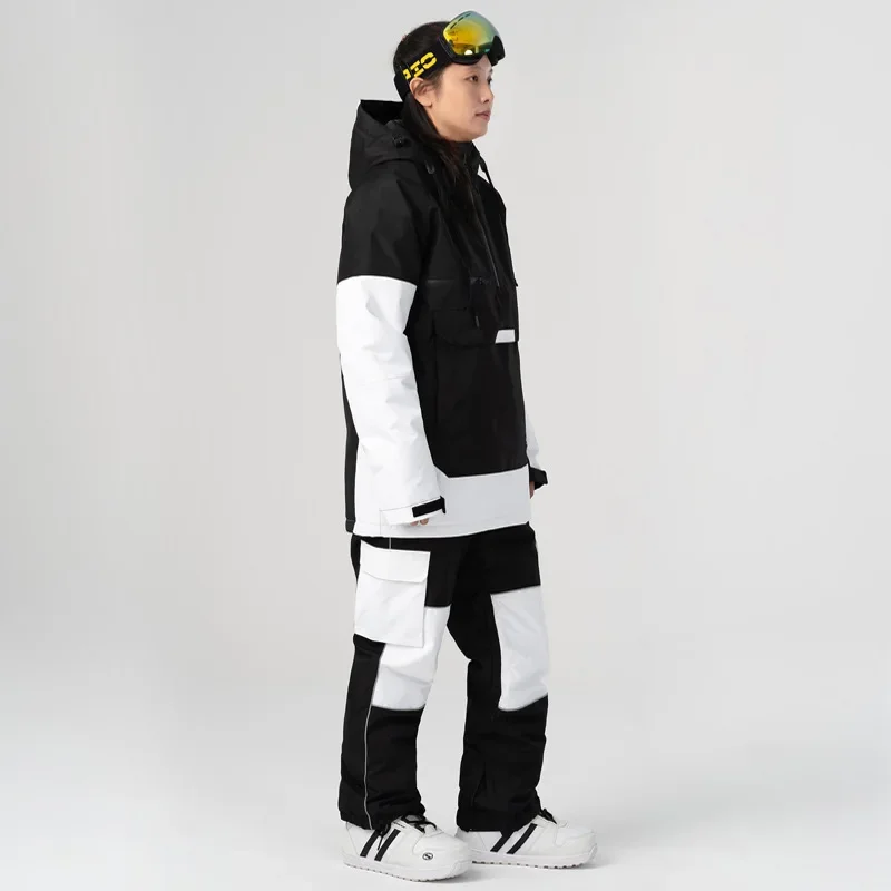 New contrast ski suit is windproof, waterproof, warm and breathable.