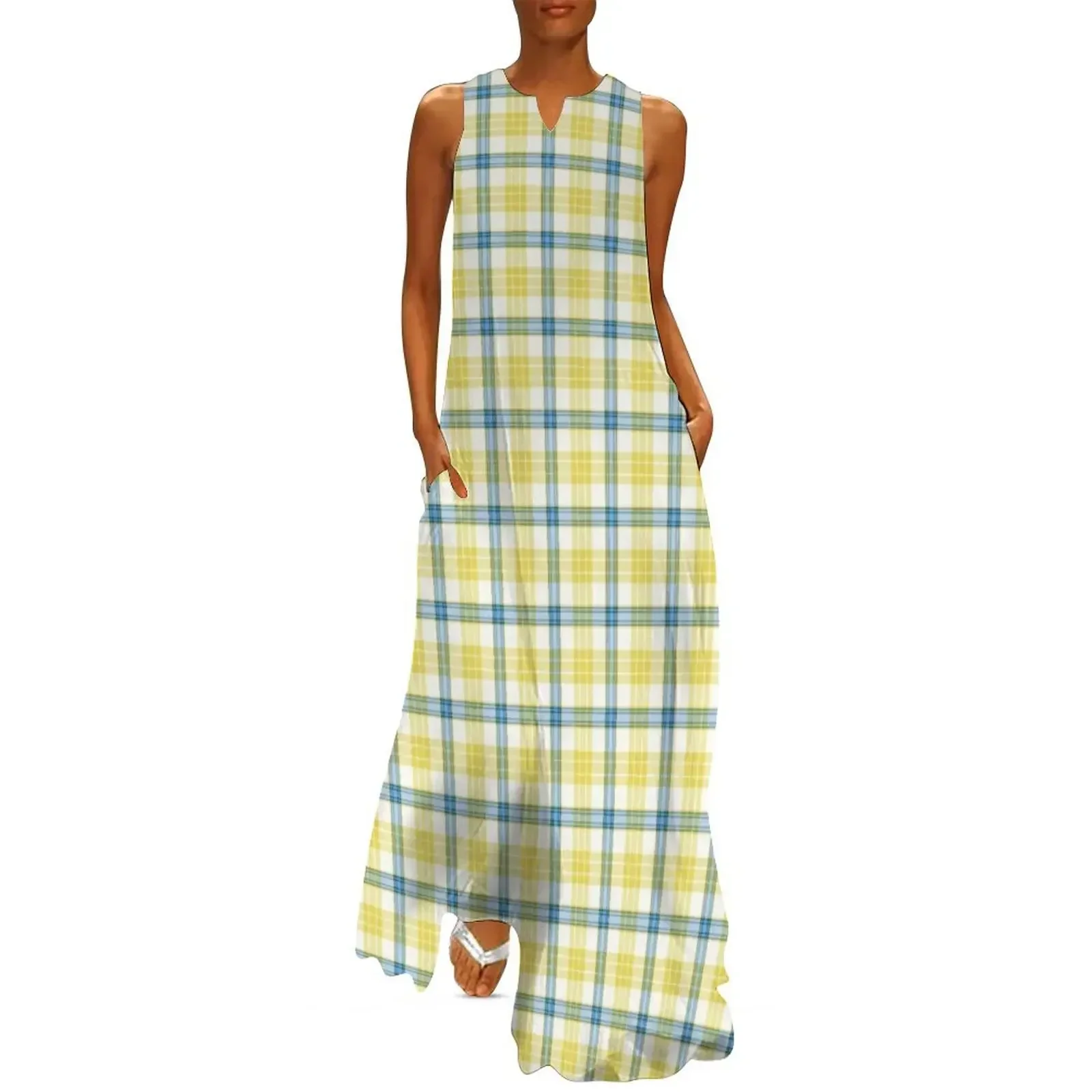 

McGrath Tartan Blue and Yellow Irish Plaid Long Dress Beachwear women dresses dresses for woman evening dress women Dress