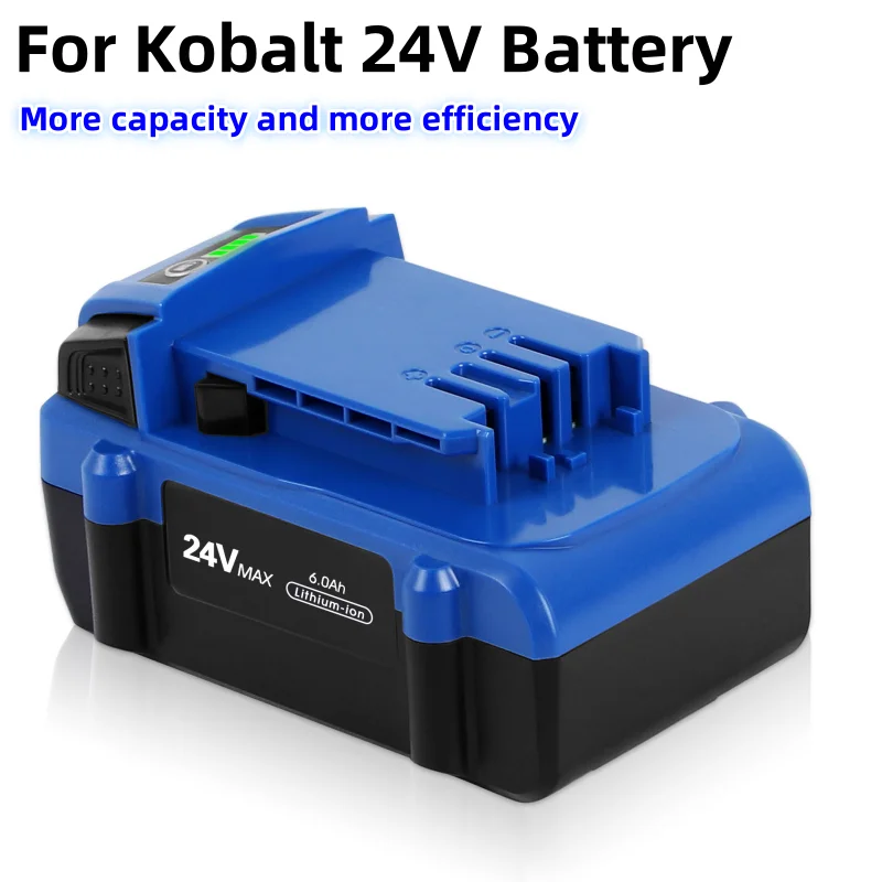

1Pack 6.0Ah Replace Battery For Kobalt 24V Battery Max KB624-03 Lithium Ion Cordless Tools High Capacity Battery