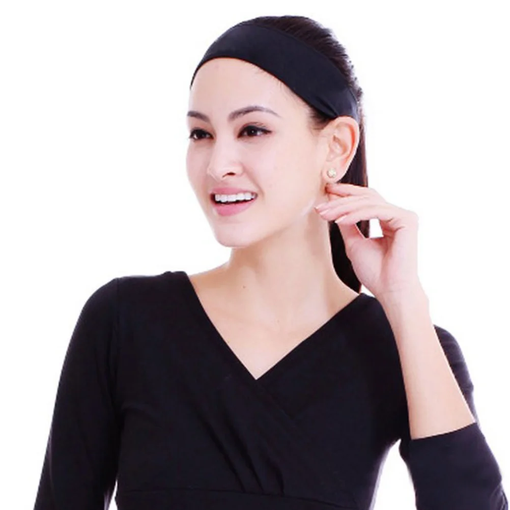 

Unisex Elastic Black Sports Headbands Sweat Absorbing Running Yoga Gym Fitness Workout Outdoor Head Bands Head Bands