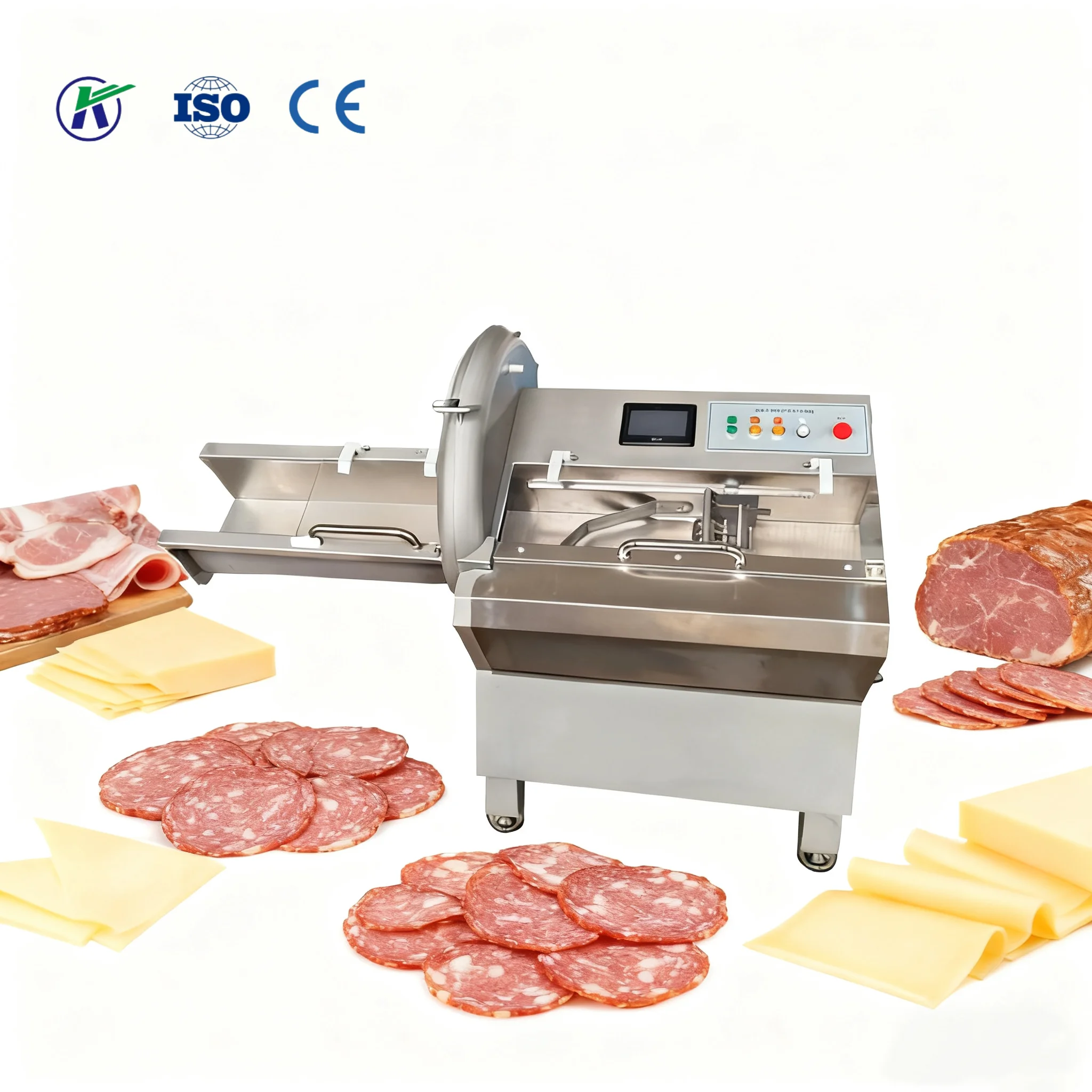 Commercial Bacon Ham Frozen Meat Slicer Automatic Sausage Beef Cutting Machine
