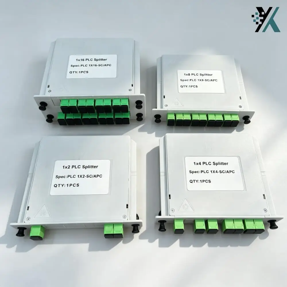 SC APC 1X2 1X4 1X8 1X16 Optional Cassette Type PLC Fiber Optical Splitter, Card Inserting PLC Splitter FTTH Optical Coupler