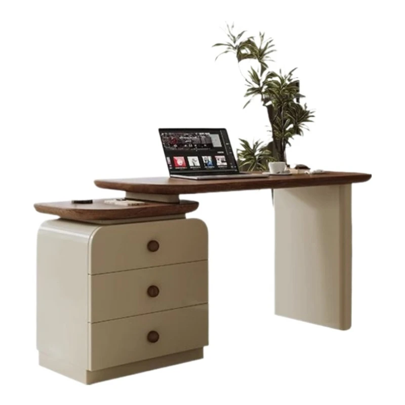 Desk light luxury high sense minimalist study corner computer desk retro cream style writing desk