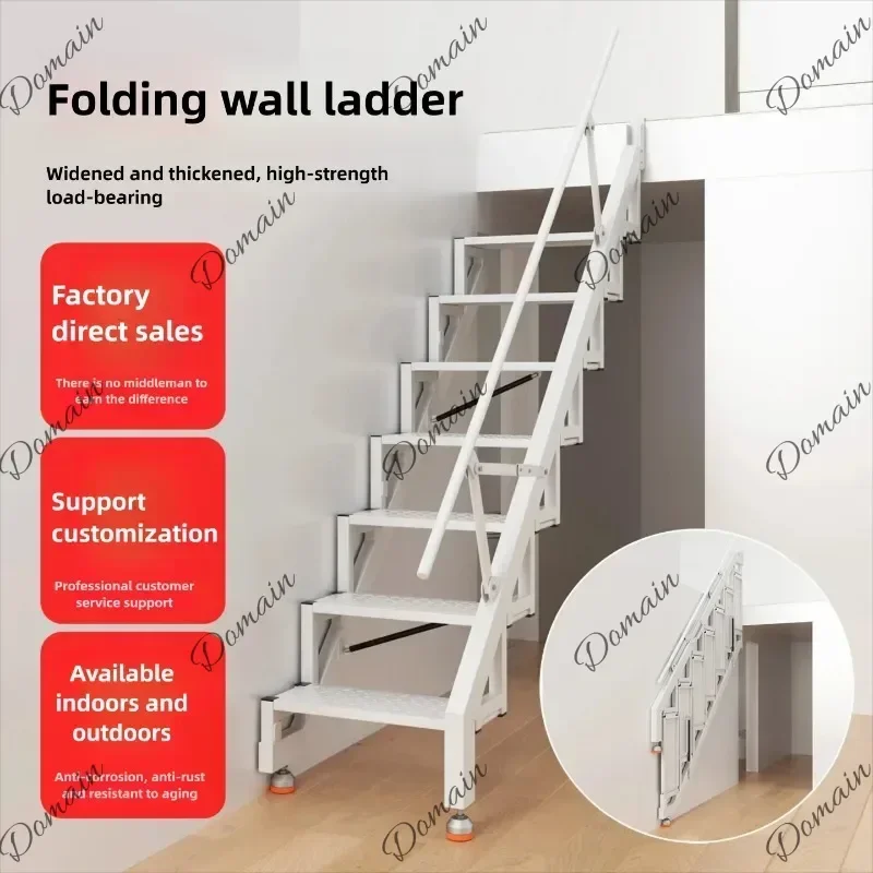 BPOI Modern Design Indoor-Outdoor Folding Aluminum Alloy Wall Folding Staircase Custom Stair Wall Storage Invisible Ladder For V
