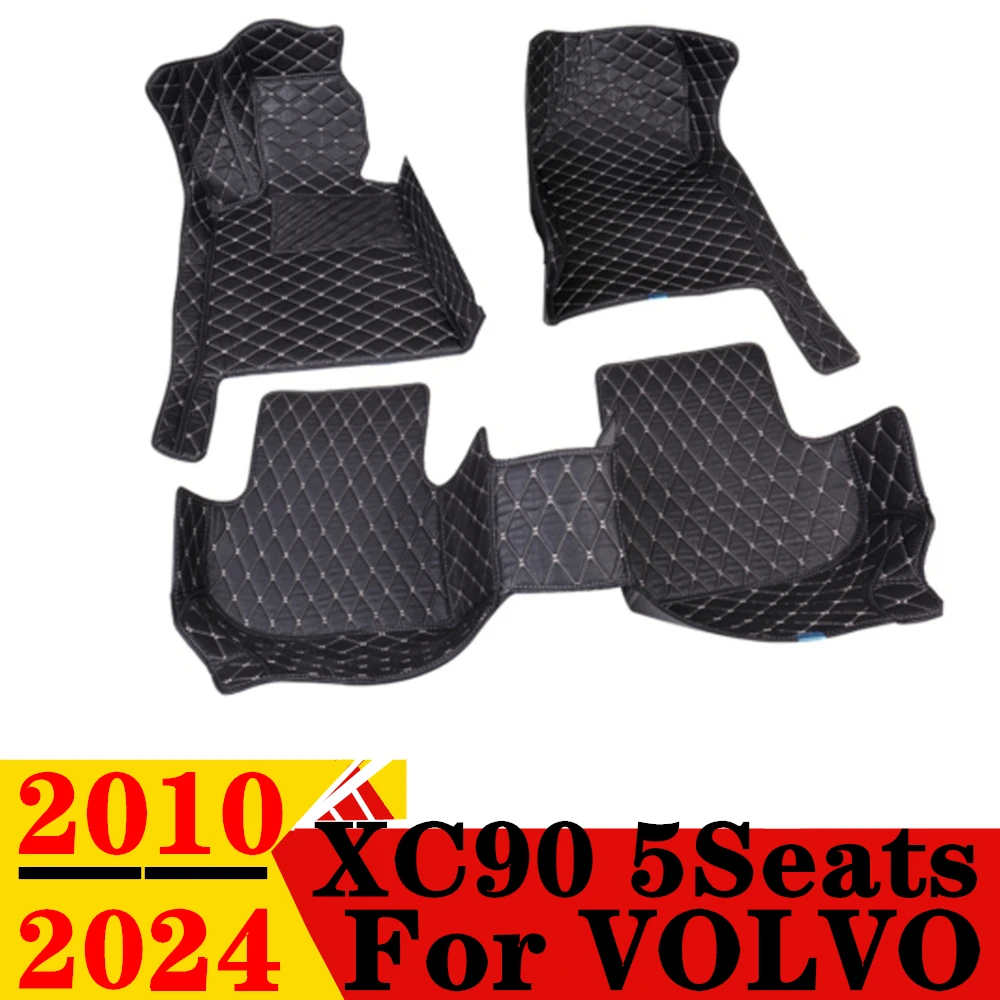 Car Floor Mats For VOLVO XC90 5Seats 2024 23 2022 2021 20 19 2018-2010 Custom Fit Front &Rear Floor Liner Cover Foot Pads Carpet