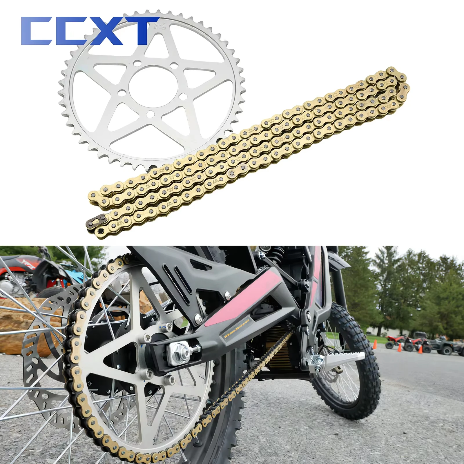 

Комплекты звездочек для мотоцикла 106L Chain 48T с 48 зубьями для SurRon Sur-Ron Light Bee X и Light Bee S, универсальные детали для электрического велосипеда