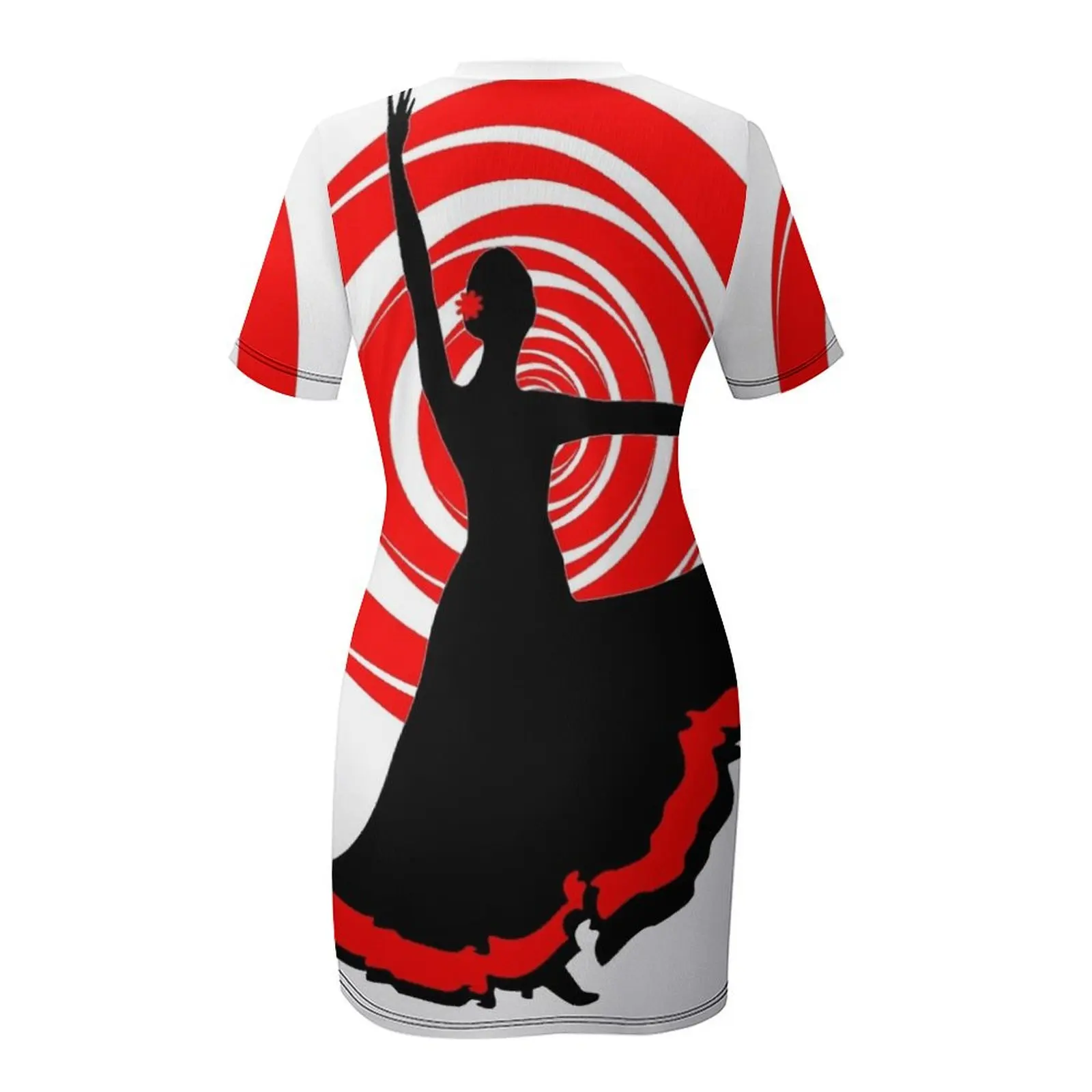 Tancerka Flamenco hiszpania tradycyjne Sevillian dance t-shirt naklejki. Krótkie sukienka z rękawami damskie długie sukienki dla kobiet 2024