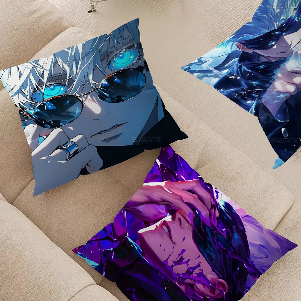 J-Jujutsu Kaisen Gojo Saturo Pillow Gift Home Office Decoration Pillow Bedroom Sofa Car Cushion CoverPillow Case