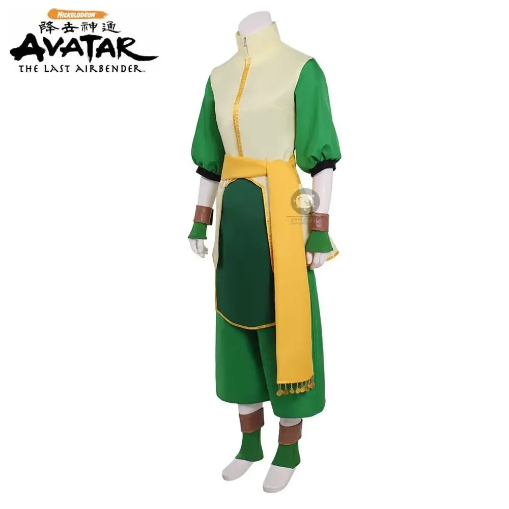 Toph Beifong Cosplay Costume Adult Halloween Costume Green Full Set Any Size - view 3