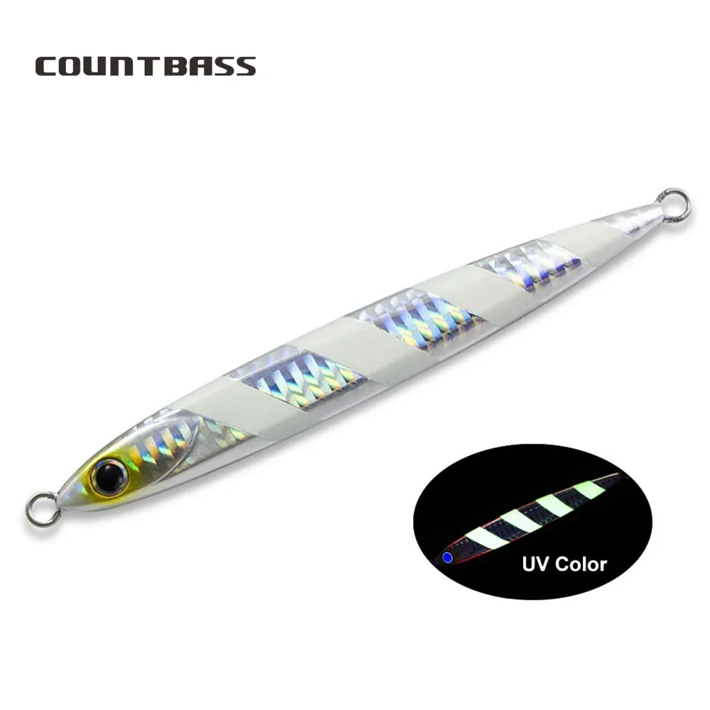 COUNTBASS 80g 2.8oz Jigging Lures, Metal Saltwater Slim Fishing Bait Deep Fast Sea Bass Game Offershare