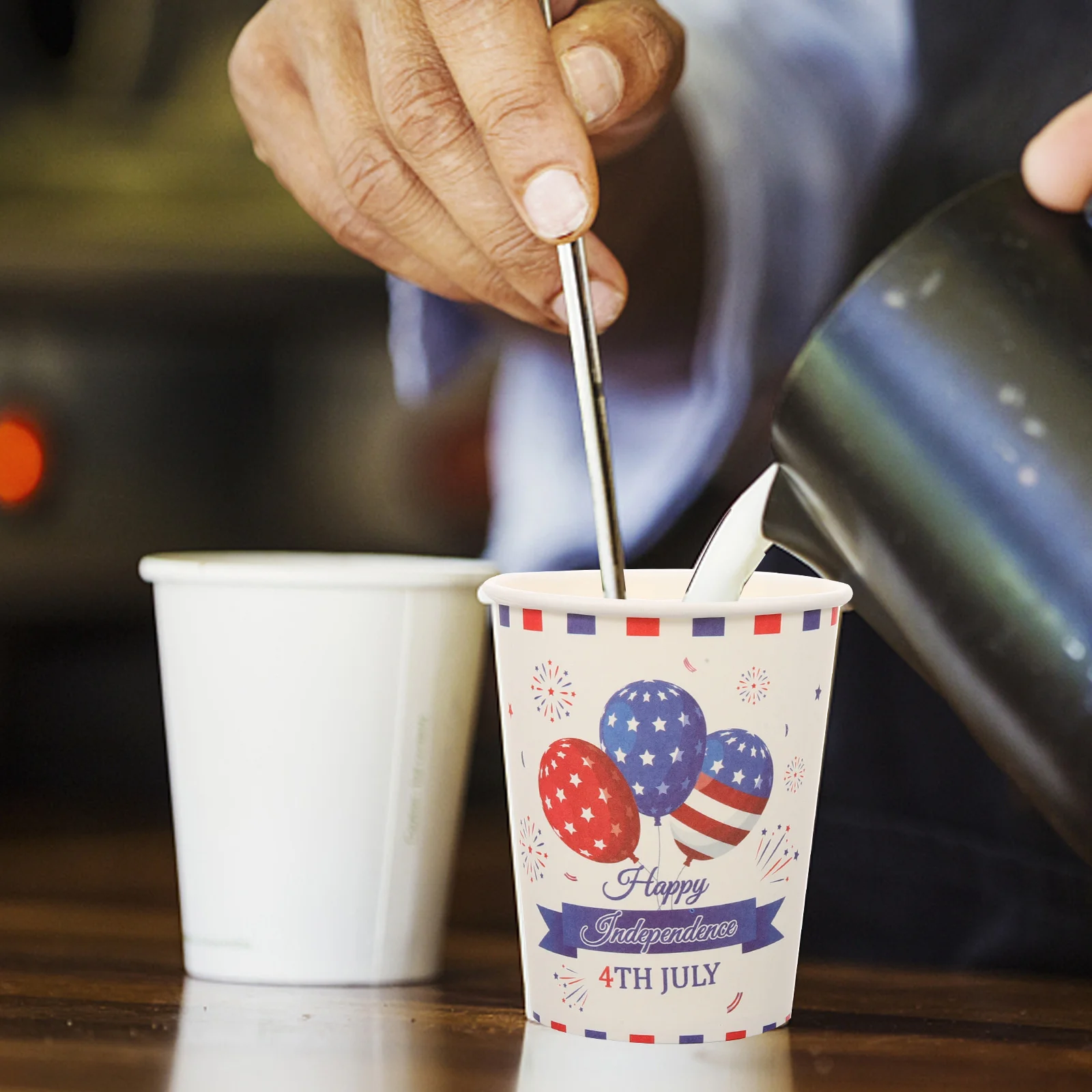 

48 Pcs Coffee Mug American Flag Paper Cup for Festival Disposable Water Cups Party Portable Juice Banquet