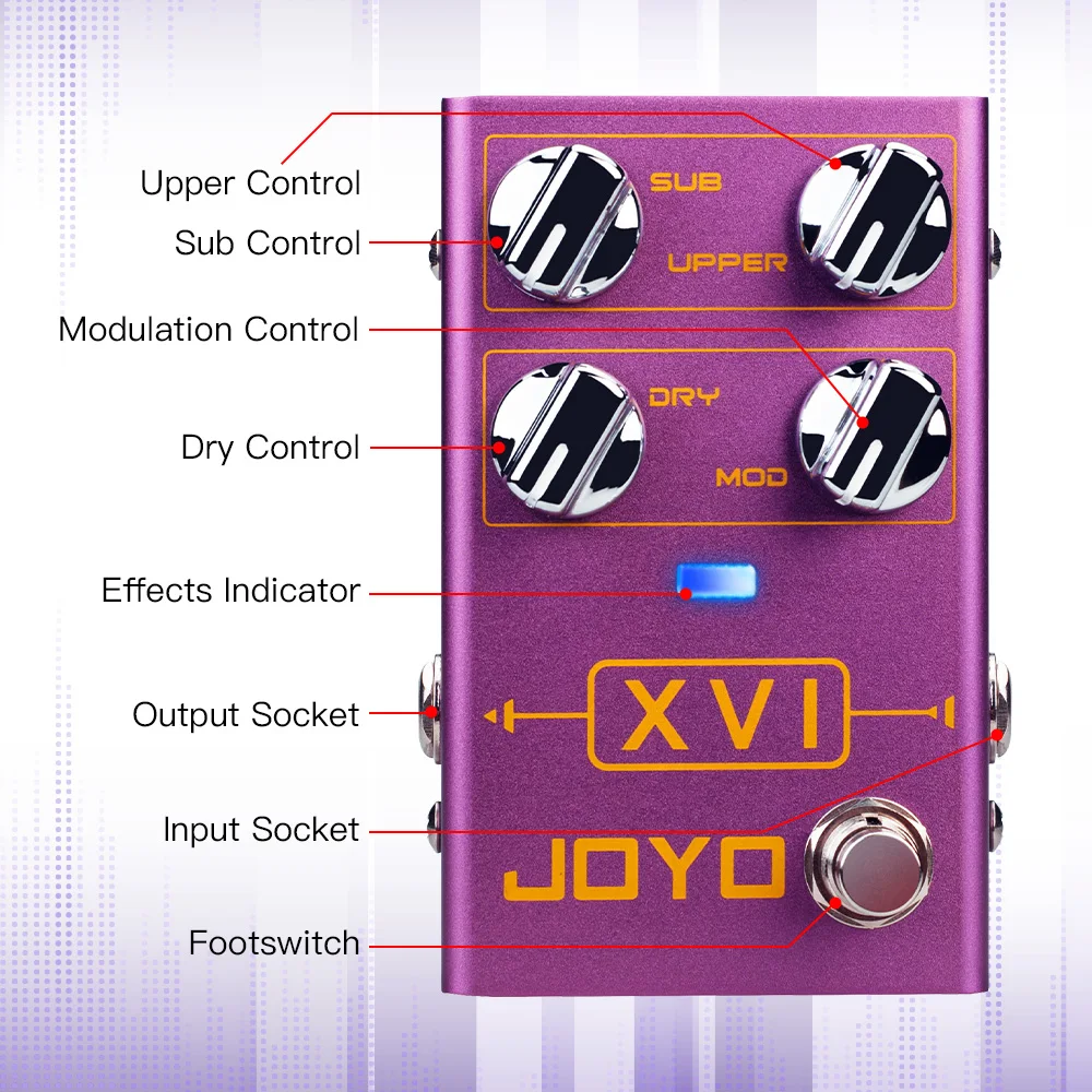 JOYO R-13 XVI Octave Guitar Effect Pedal MOD Modulation Effect Independent Octave Adjusting Pedal Guitar Parts & Accessories