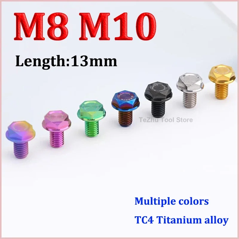 

1pc Titanium Bolts M8 M10 x 13mm Titanium Alloy Motorcycle Rearview Mirror Plug Screws Modified Screws