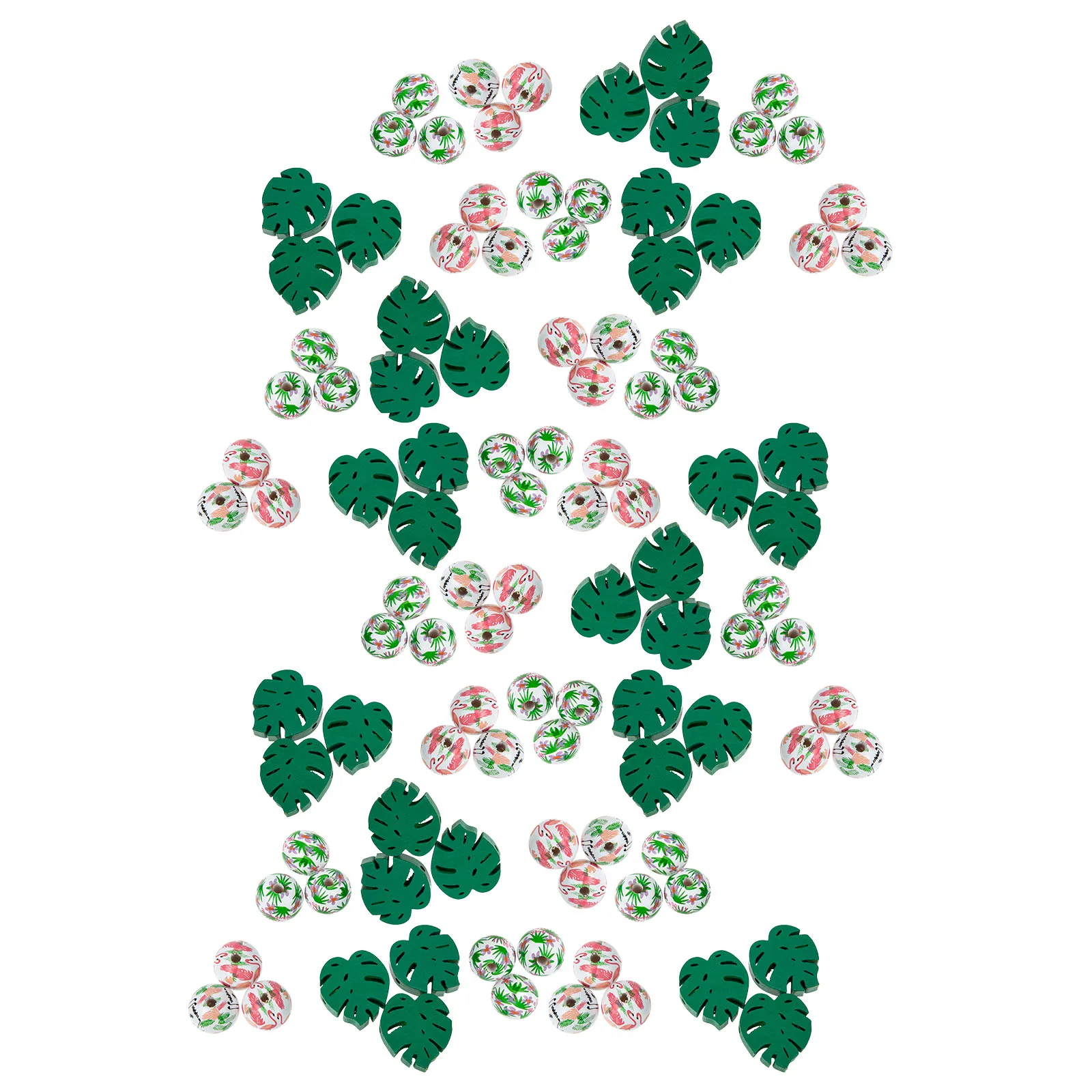 

60pcs Wooden Craft Making Summer Theme Decor Diy Loose For Jewelry Home Pendant Wood Spacer Beads Craft Supplies Wooden Charms