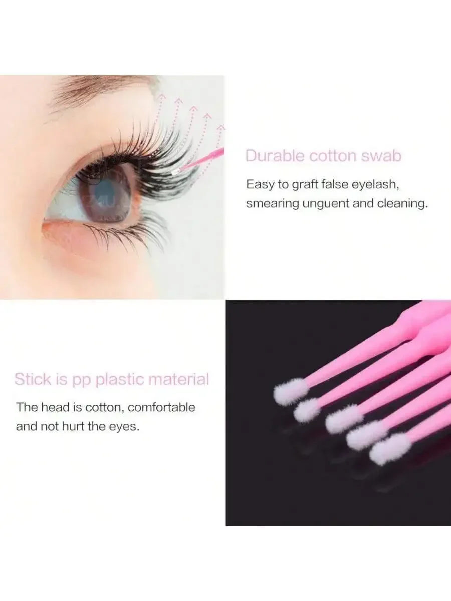 100pcs/Lot Eyelash Micro Swabs  Microblade Makeup Brushes Tool Extension Cleaning Lash Lift Glue Remover  Applicators