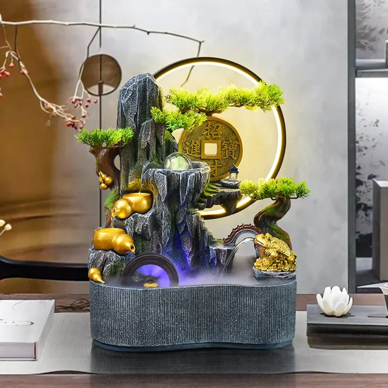 New Chinese-style cornucopia opening gift office desktop running water ornament circulating water landscape making money