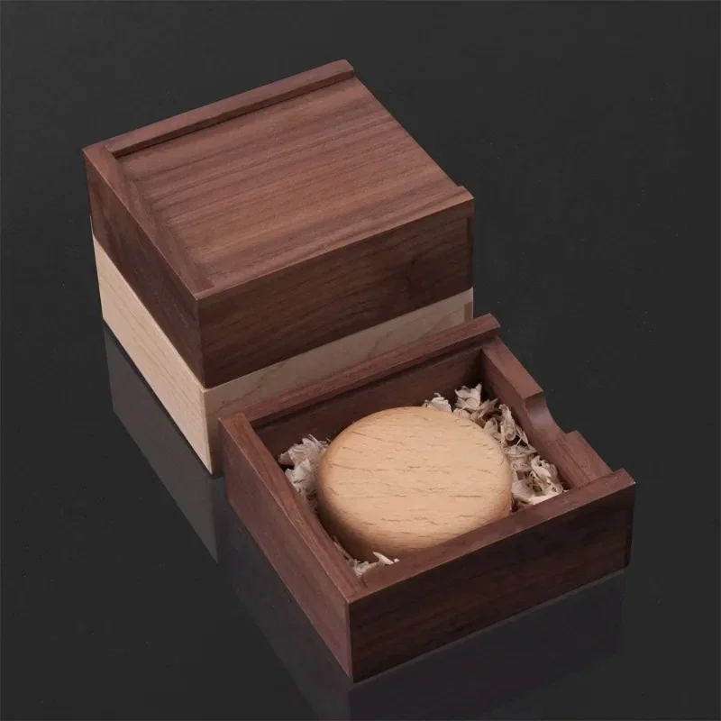 1Pcs Walnut Square Wooden Unfinished Storage Box for Necklace Jewelry Ring Or USB Organizer Natural Wood Decor Box Case Gift