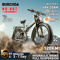 BURCHDA R5PRO 1500W 26 inch folding Electric Bike mountain Fatbike 48V20AH Li-ion Battery Adult Electric Bike