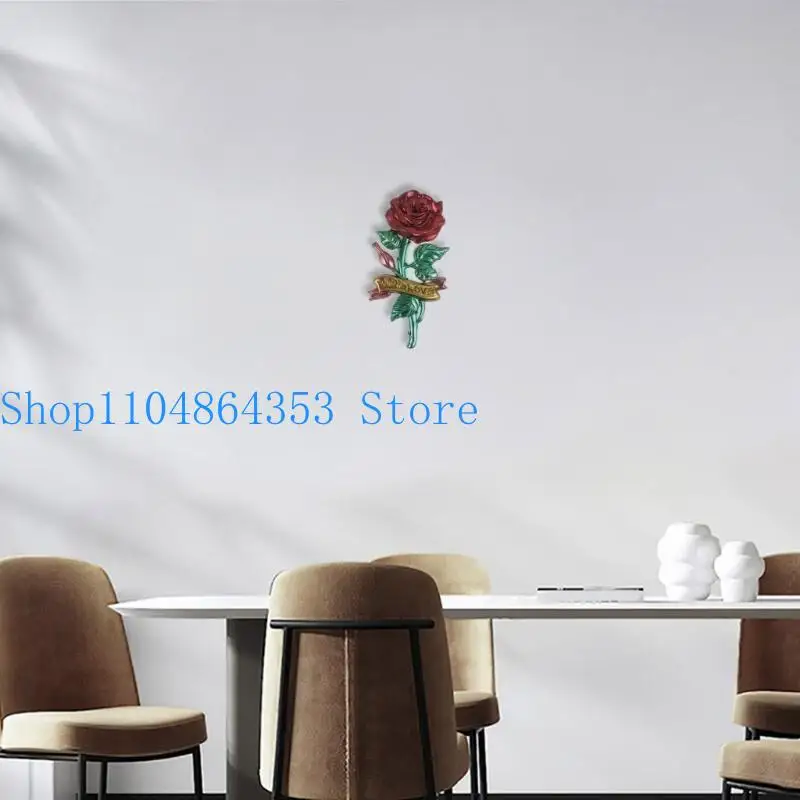 

652F Silicone Rose Flower Wall-mounted Plant Decoration Mold DIY Ornaments Pendant