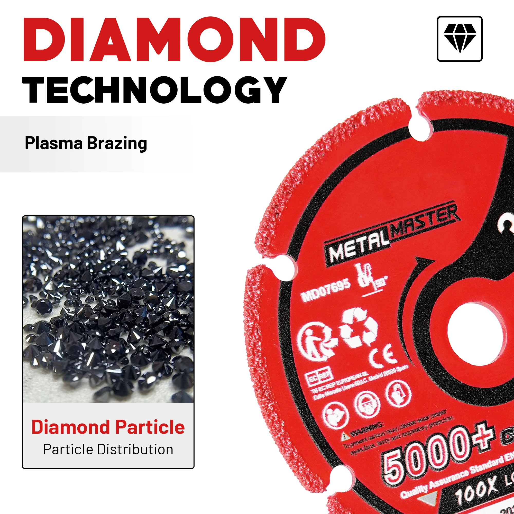EZARC 2 pezzi ruota da taglio diamantata 3 x 3/8 pollici ruota da taglio diamantata per tagliare tondo per cemento armato acciaio 5000+ tagli su metallo