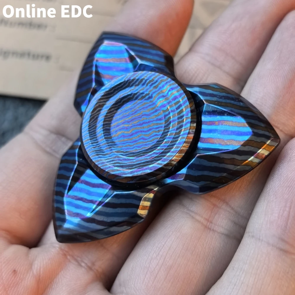 중고 NOVO STUDIO EDC 아파치 XL 티마스커스 피젯 스피너 삼중날 피젯 스피너