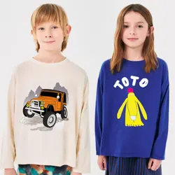 Children Long Sleeve T-shirts 2024 Autumn Winter Tops for Kids Children Tees Boys Girls Blouse Teenager School Undershirts 2-12T