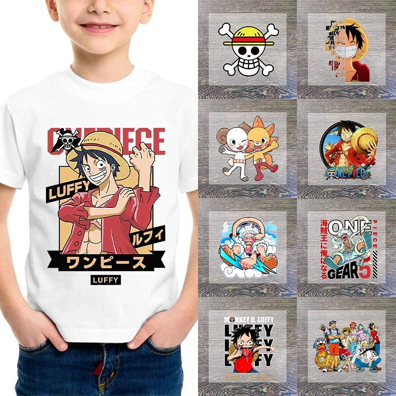 Parches Termoadhesivos de One Piece para Ropa, Anime, Dibujos Animados, DIY, Sudadera con Capucha, Camiseta, Parche de Transferencia Térmica, Disfraz, Pegatinas de Vinilo, Regalos