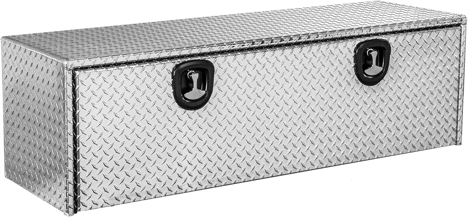 1705115 Diamond Tread Aluminum Underbody Truck Tool Box W/Compression Latch, 18 x 18 x 60 Inch, Made in the USA