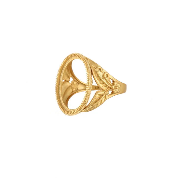 Ring Setting for 16x21mm Oval Cabochons 925 Sterling Silver Ring Blank Adjustable Band Ring Base RB037S