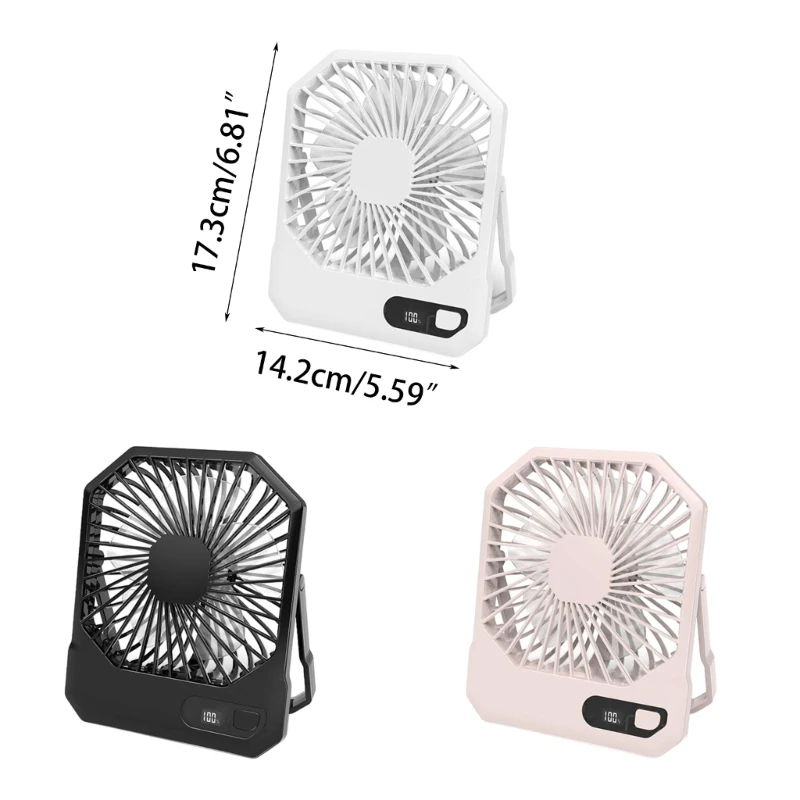 Quạt cầm tay Quạt để bàn có thể sạc lại 3 tốc độ Yên tĩnh Có thể gập lại Làm mát đứng Dropshipping