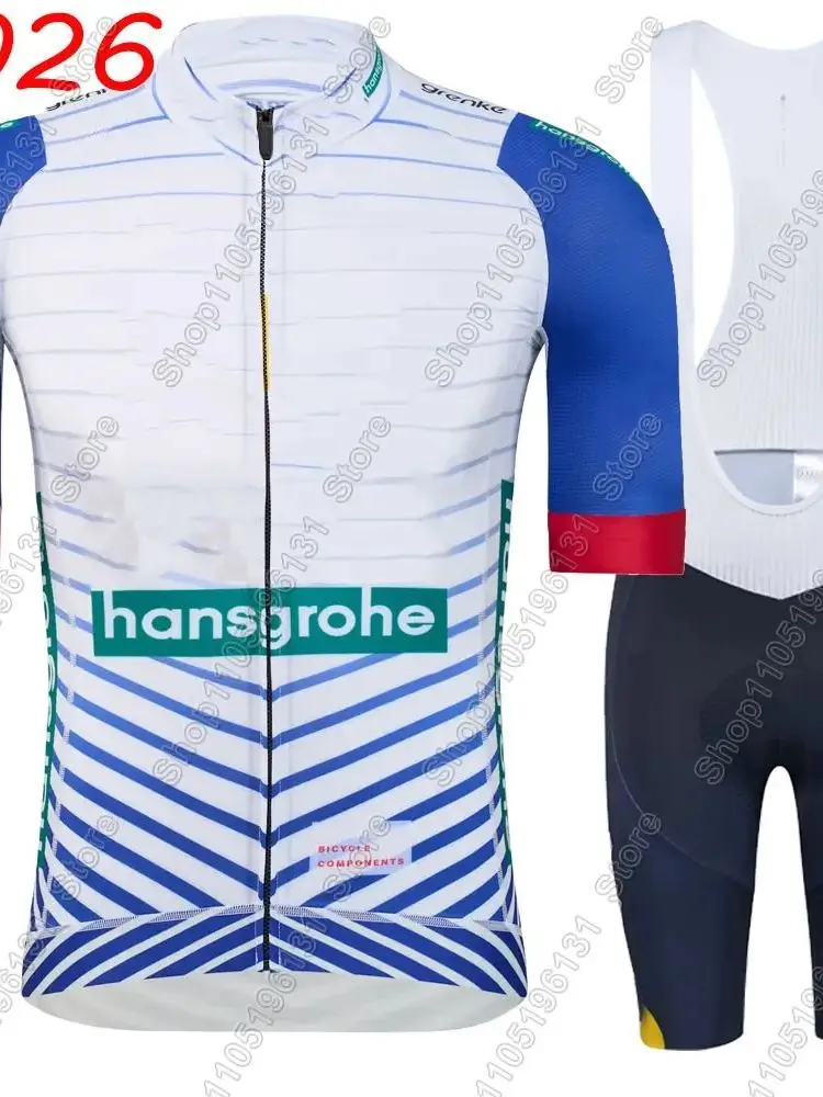 AliExpress NONE France Tour Hansgrohe Team 2026 Cycling Jersey Set Remco-Evenepoel Clothing Road Bike Shirts Suit Bicycle Bib Shorts MTB Maillot