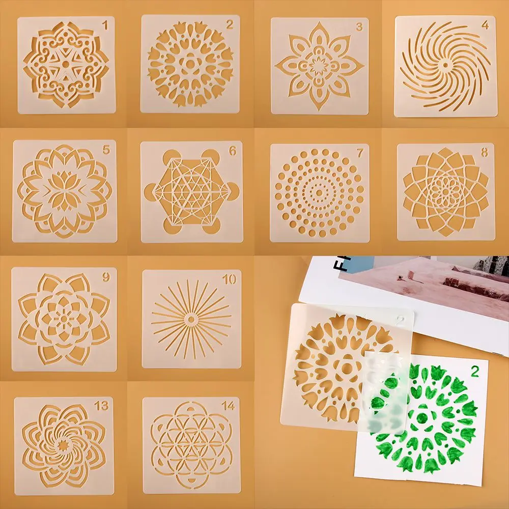 Hot Stamp Album Decorative DIY Craft Mandala Auxiliary Painting template Scrapbooking Layering Stencils